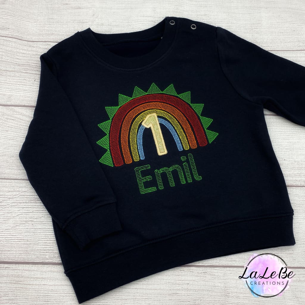 Dino Regenbogen Geburtstagsshirt für Jungen