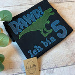 Dinosaurier T-Shirt mit Zahl und Name - lalebecreations.de