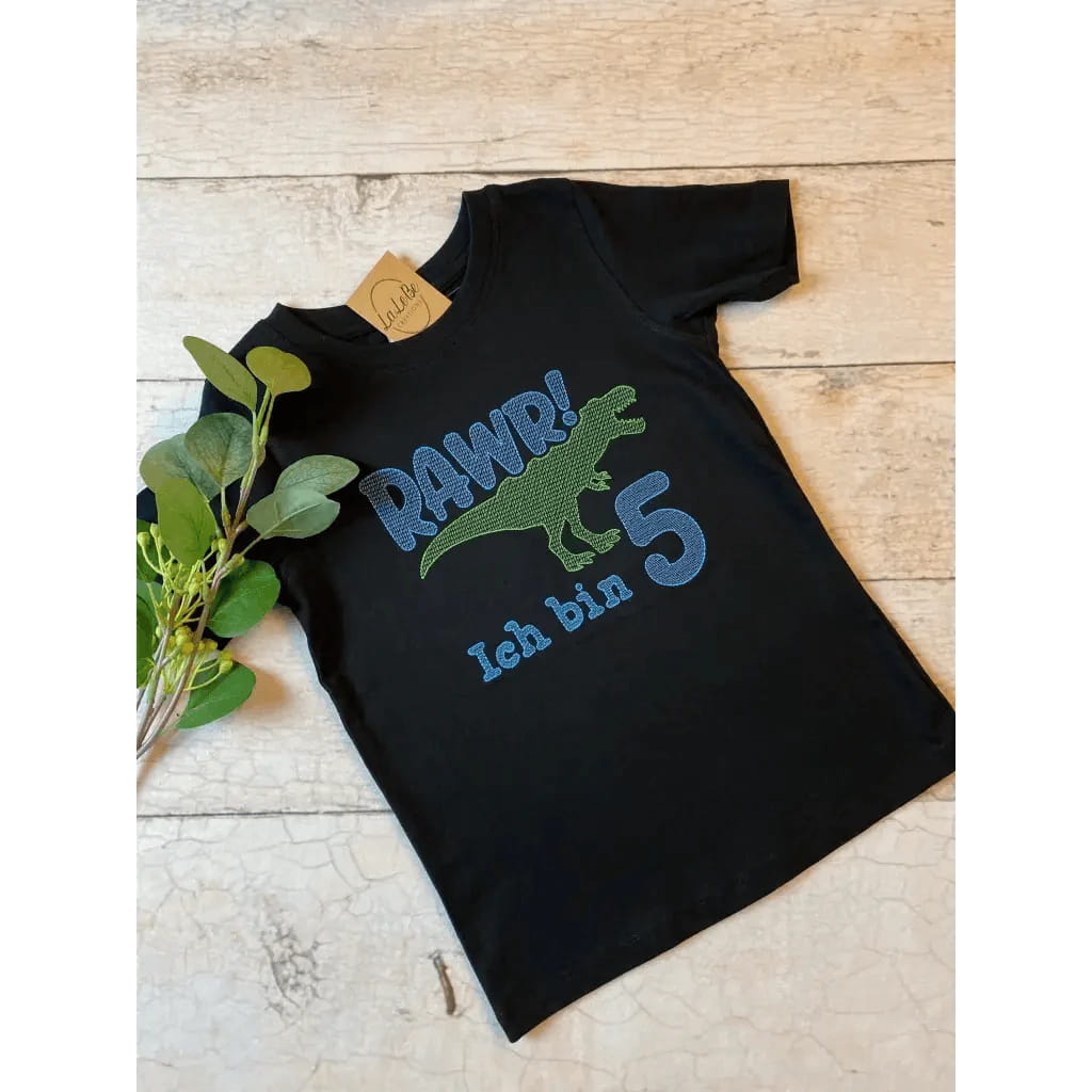 Dinosaurier T-Shirt mit Zahl und Name - lalebecreations.de