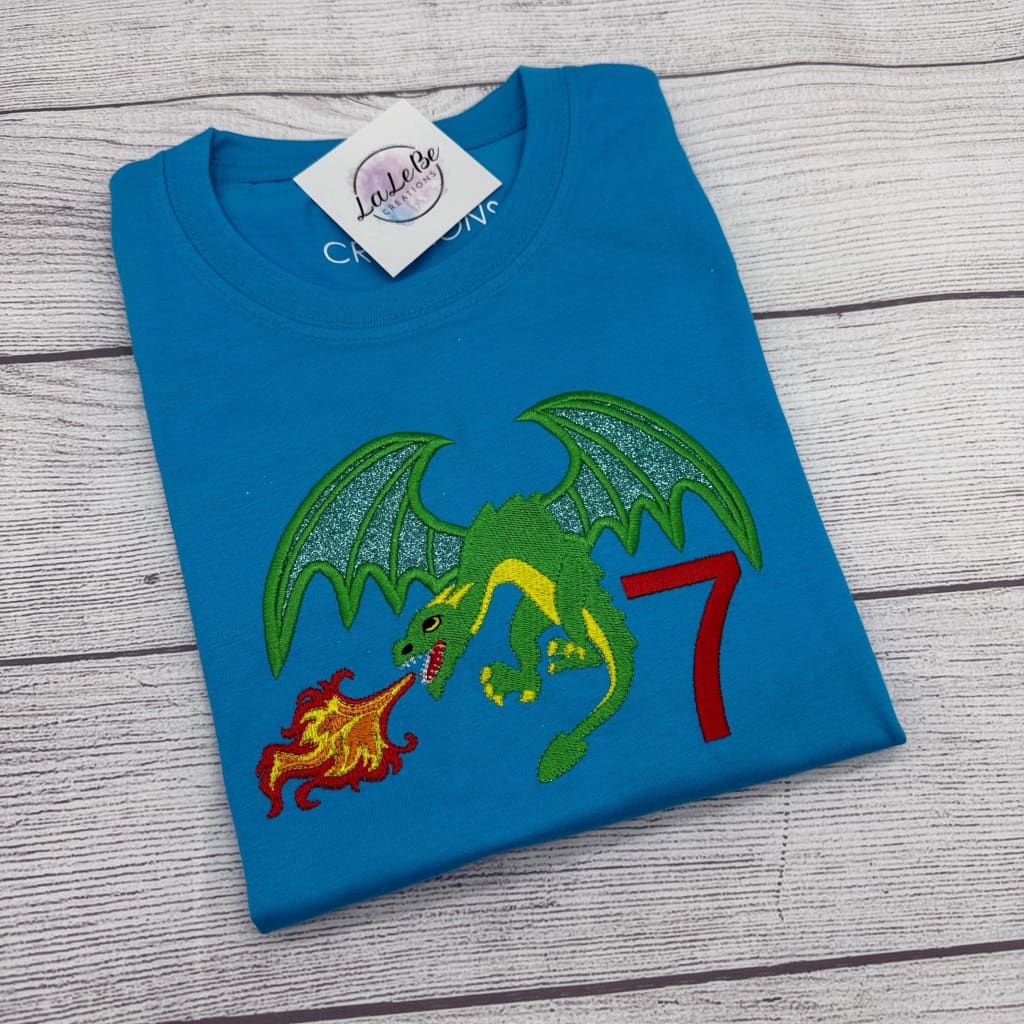 Drache Geburtstagsshirt personalisiert für Kinder
