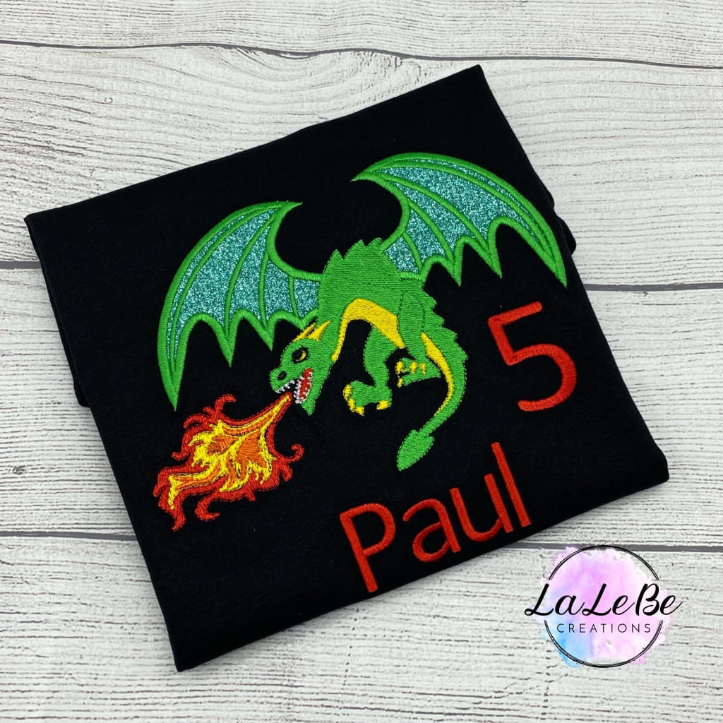 Drache Geburtstagsshirt personalisiert für Kinder - lalebecreations.de