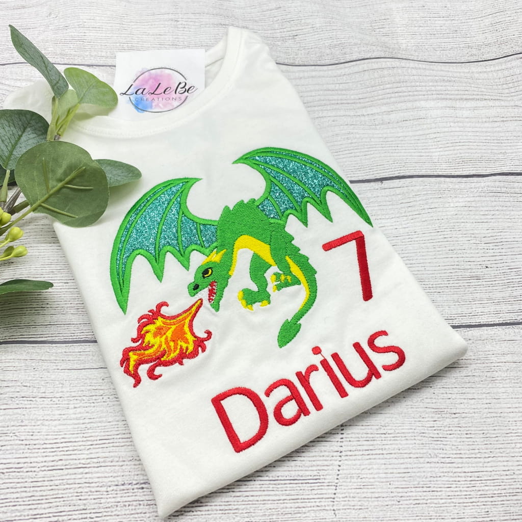 Drache Geburtstagsshirt personalisiert für Kinder - lalebecreations.de