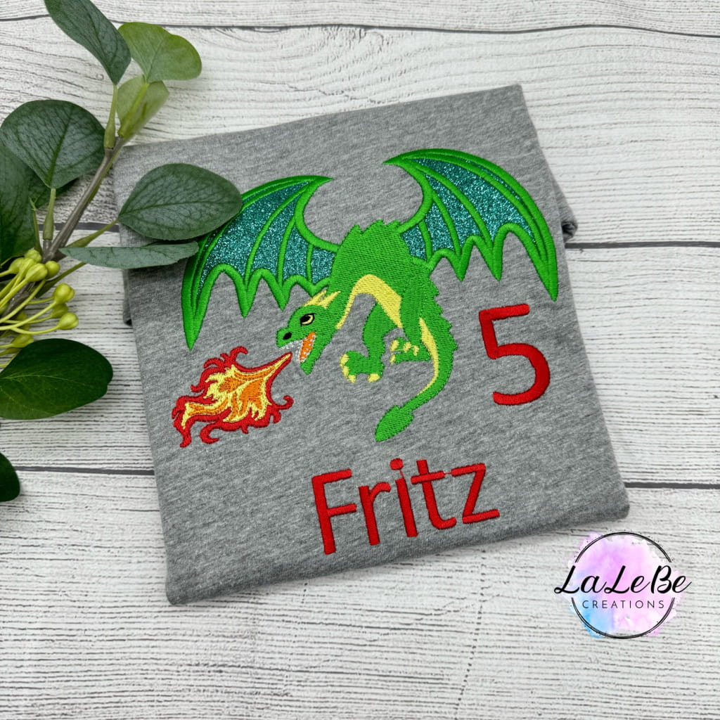Drache Geburtstagsshirt personalisiert für Kinder