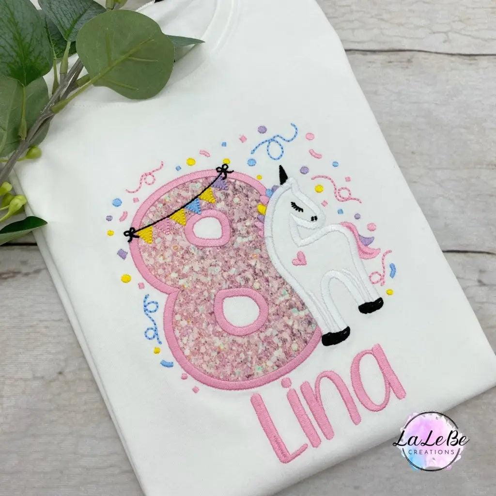 Einhorn Geburtstagsshirt für Mädchen - lalebecreations.de
