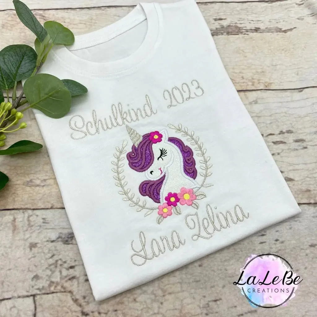 Einhorn Schulkind T-Shirt - lalebecreations.de