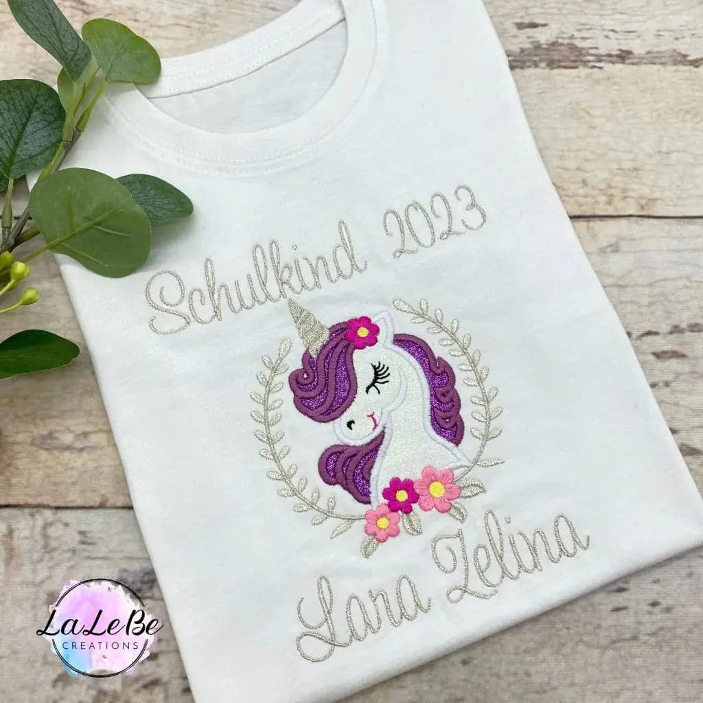 Einhorn Schulkind T-Shirt - lalebecreations.de