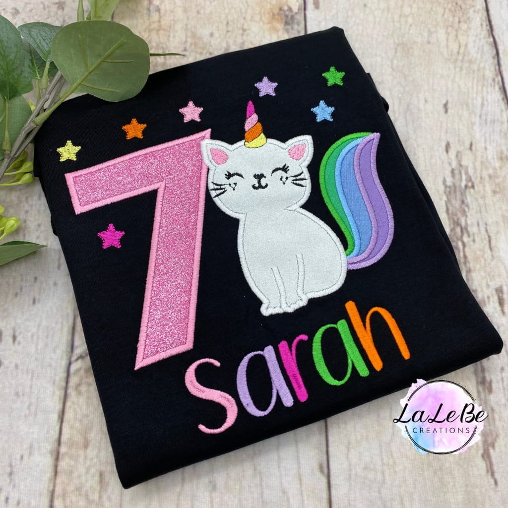 Einhornkatze Geburtstagsshirt für Mädchen - lalebecreations.de