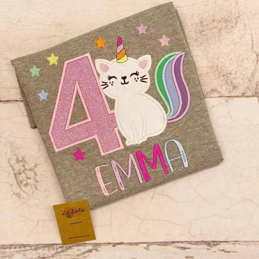Einhornkatze Geburtstagsshirt für Mädchen