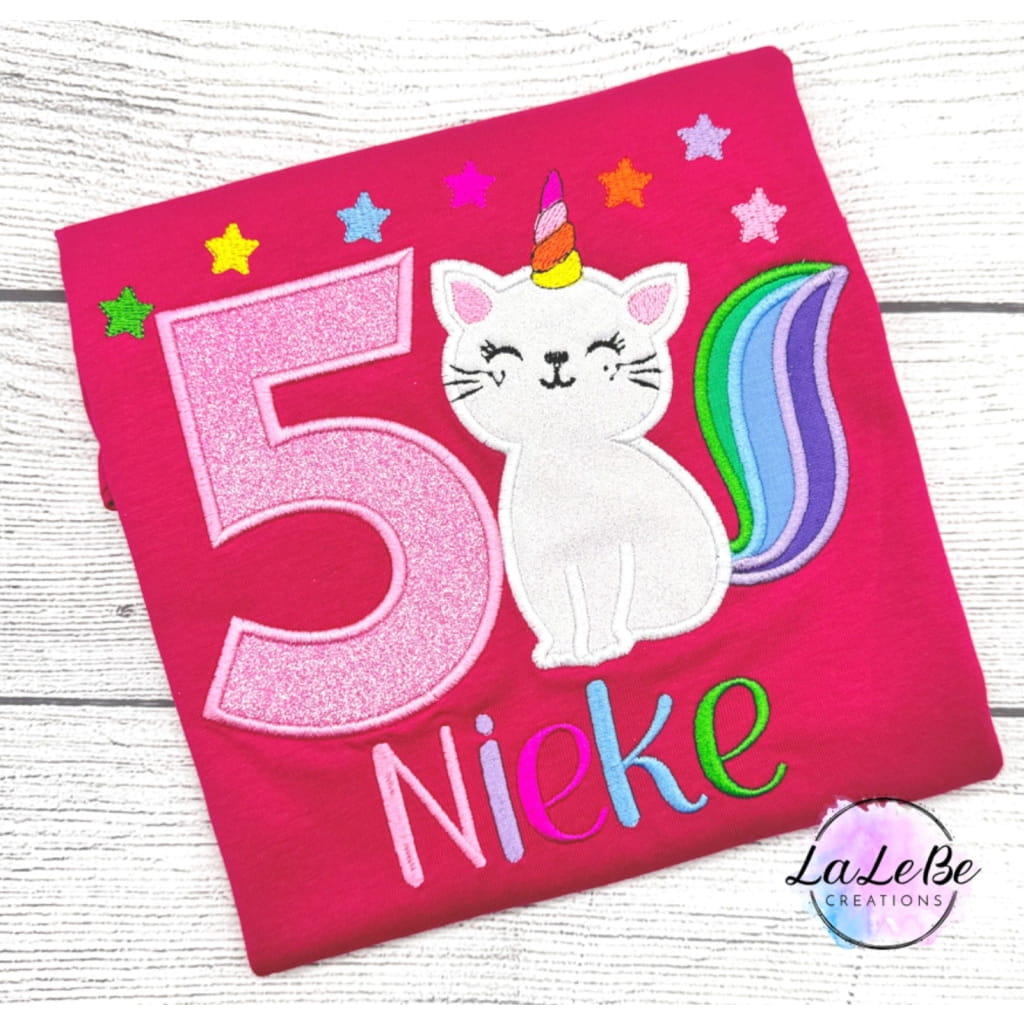 Einhornkatze Geburtstagsshirt für Mädchen
