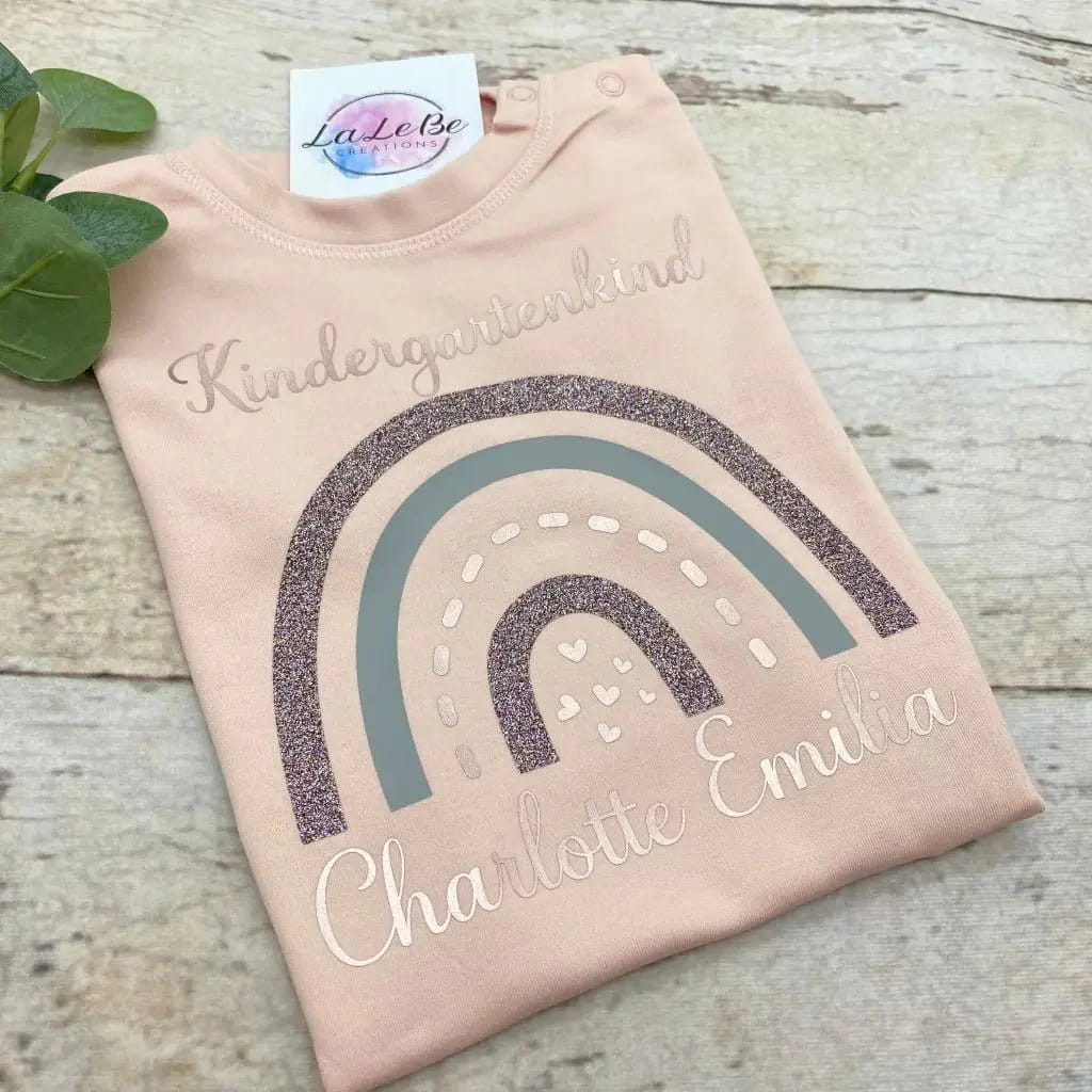 Einschulung T-Shirt mit Regenbogen Motiv