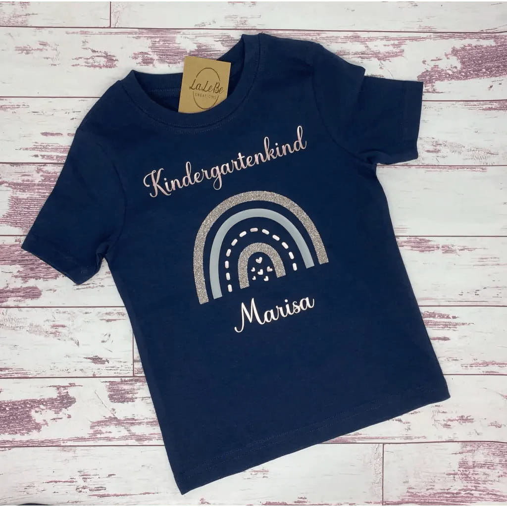 Einschulung T-Shirt mit Regenbogen Motiv
