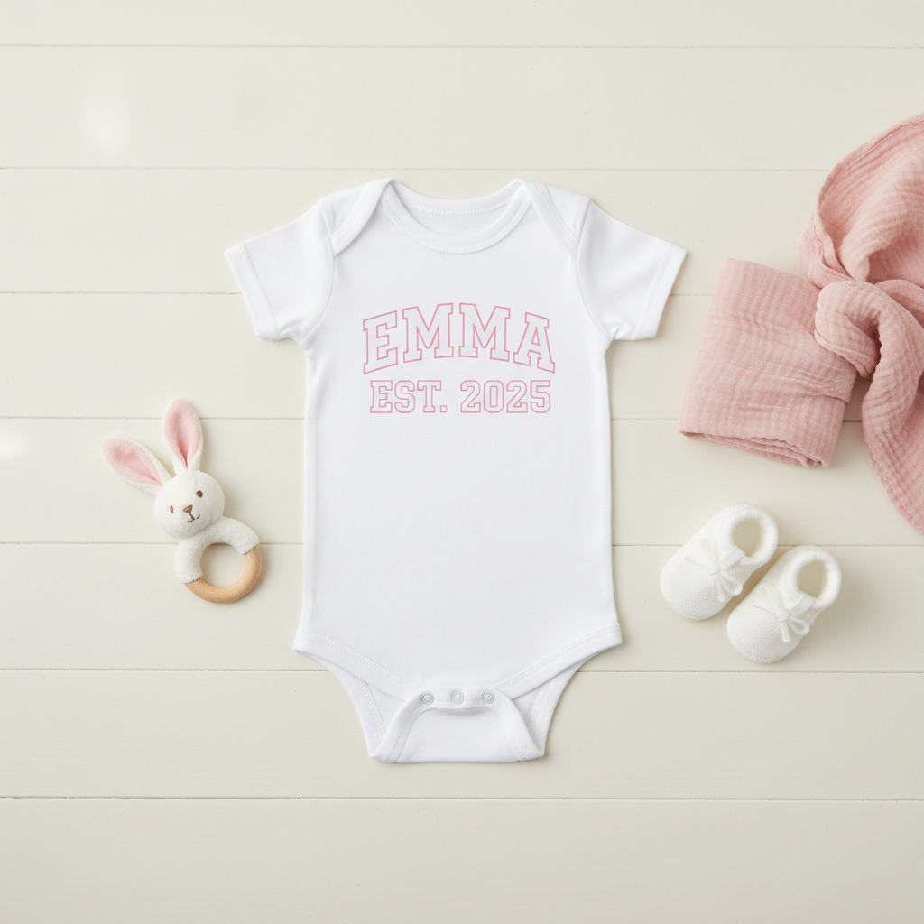 [Name] EST. [Jahr] - Personalisierter Baby Body &
