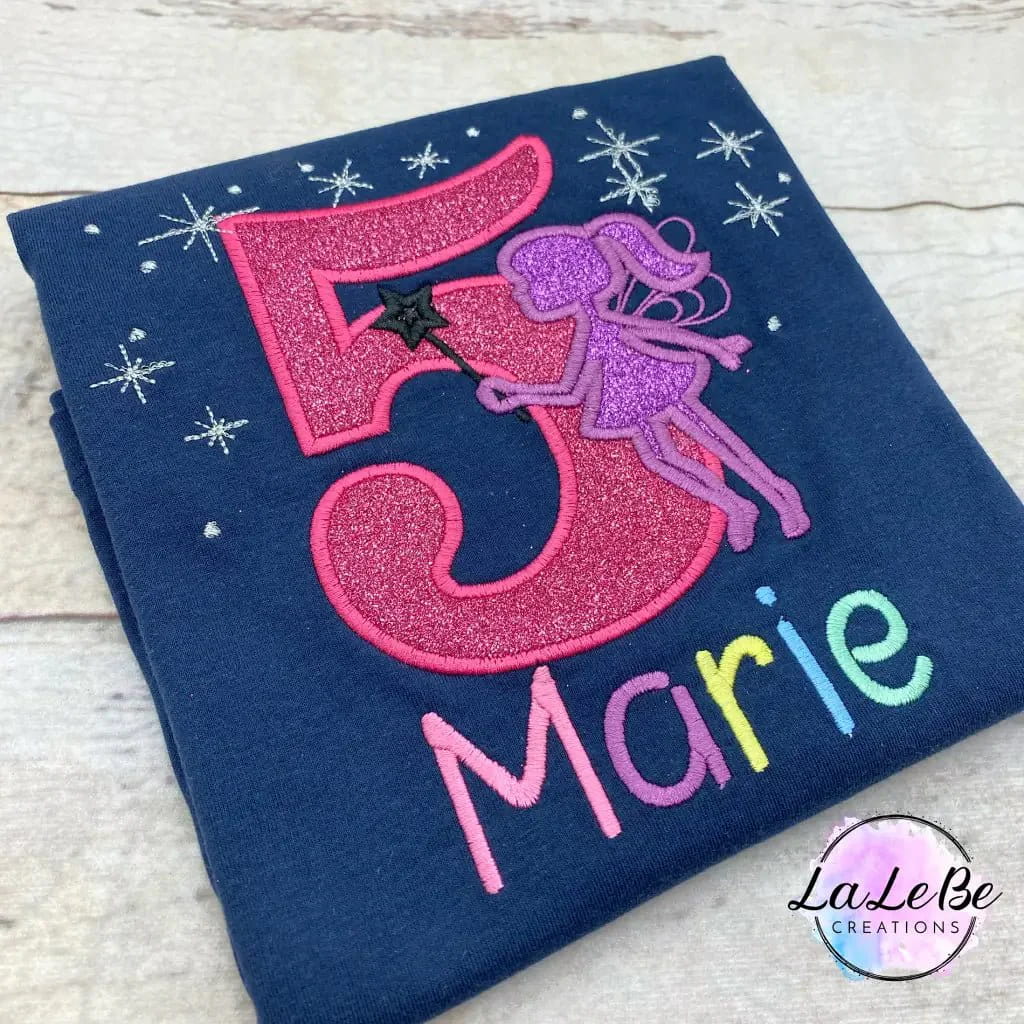 Fee Geburtstagsshirt mit Glitzer - lalebecreations.de