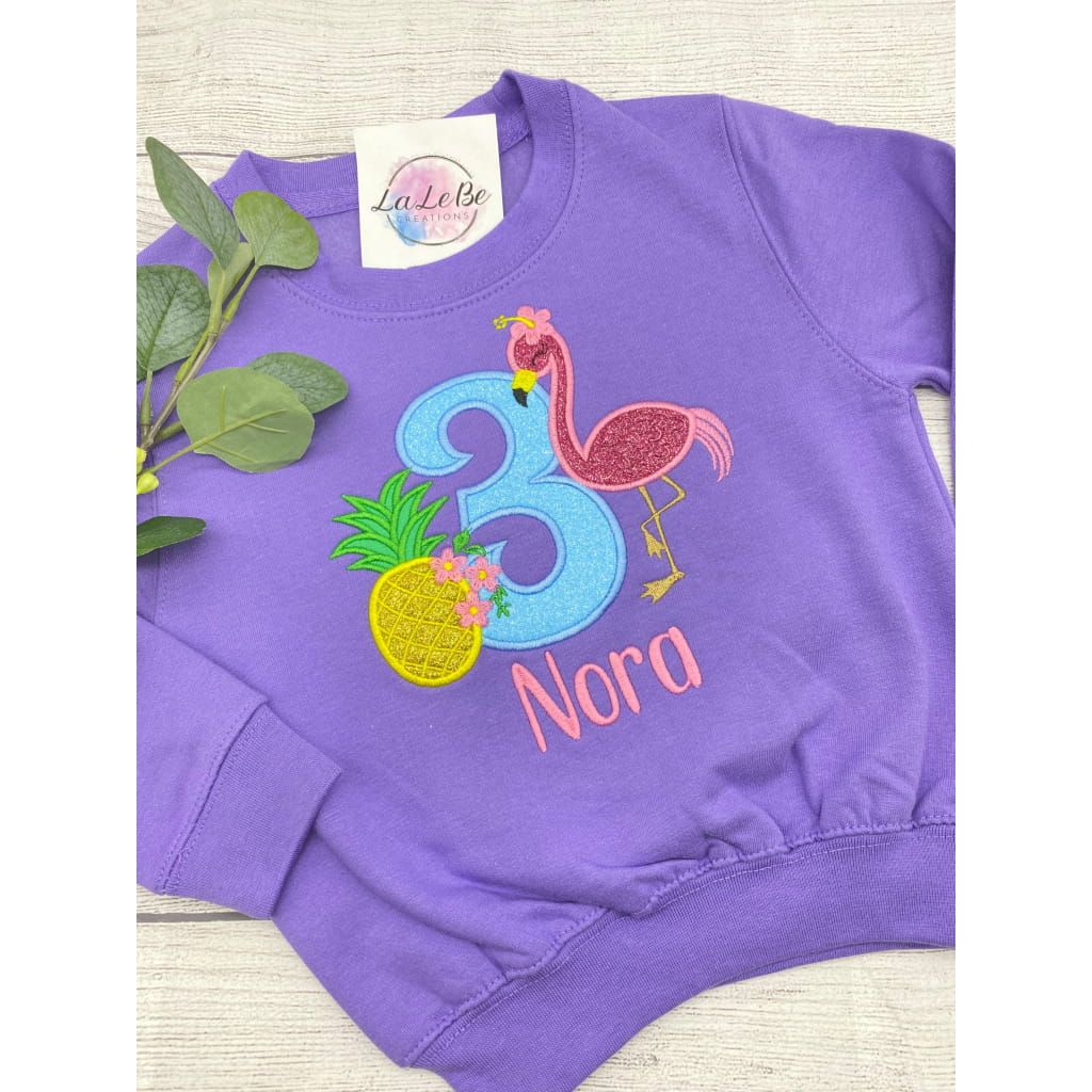 Flamingo Geburtstagspullover für Kinder - lalebecreations.de