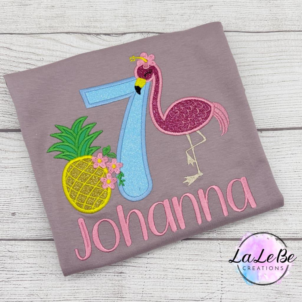 Flamingo Personalisiertes Kinder Geburtstagsshirt