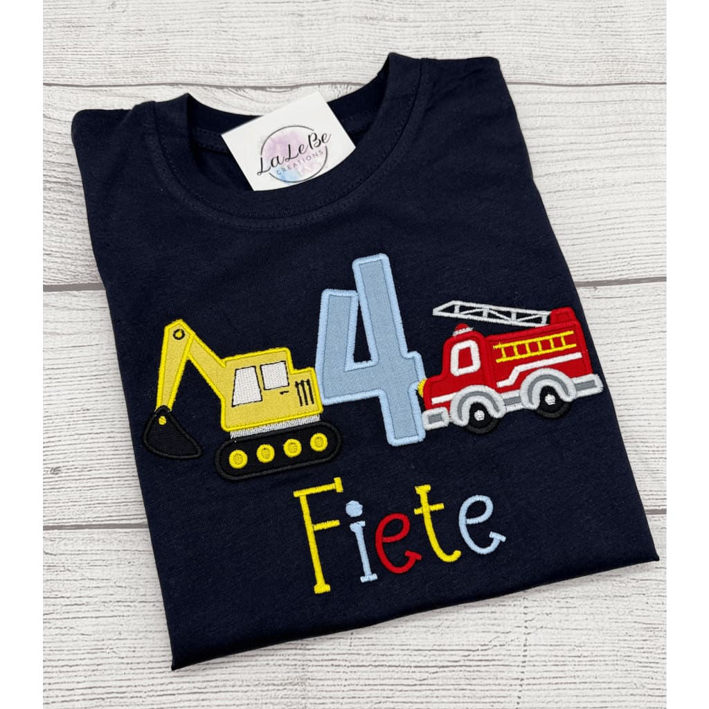 Geburtstag Shirt Bagger & Feuerwehr mit Name