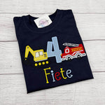 Geburtstag Shirt Bagger & Feuerwehr mit Name - lalebecreations.de