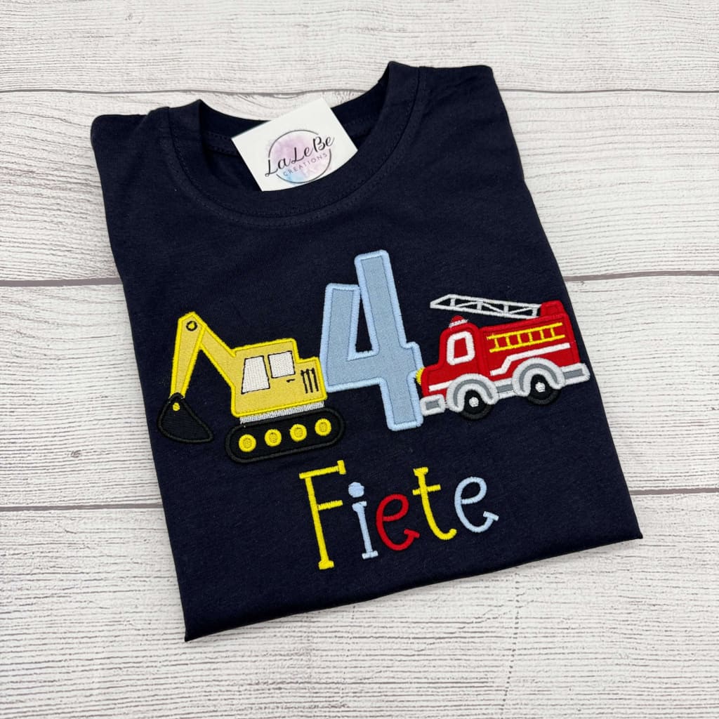 Geburtstag Shirt Bagger & Feuerwehr mit Name - lalebecreations.de