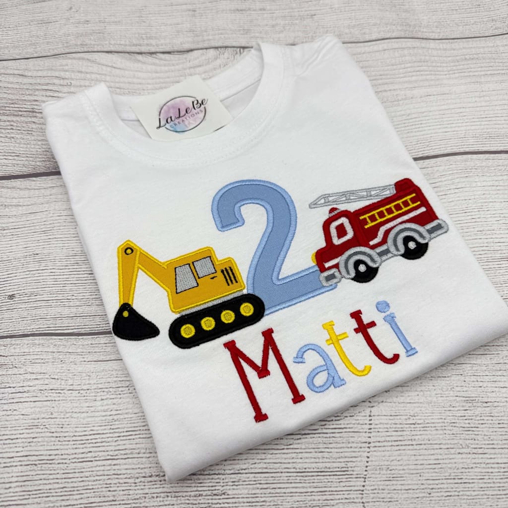 Geburtstag Shirt Bagger & Feuerwehr mit Name