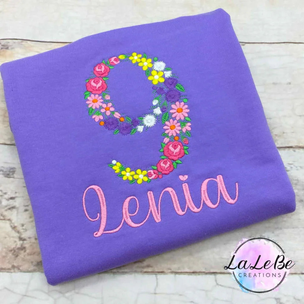 Geburtstags - Pullover mit Blumenzahlen - lalebecreations.de
