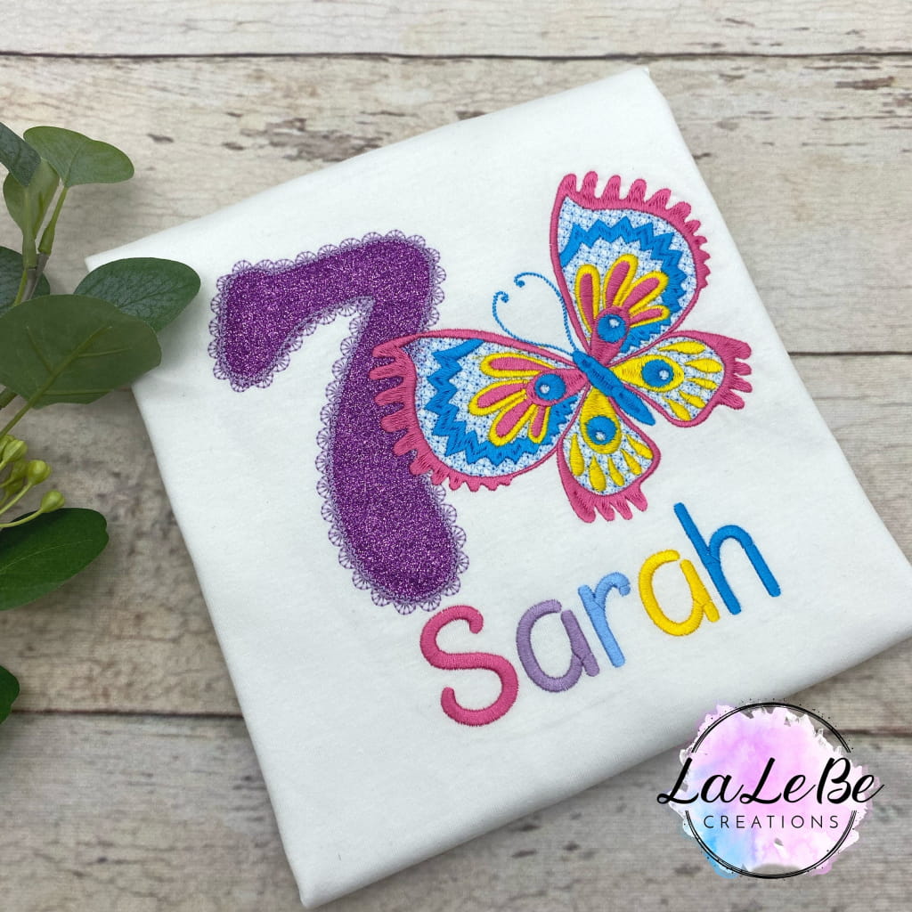Geburtstags-T-Shirt mit Schmetterling - lalebecreations.de