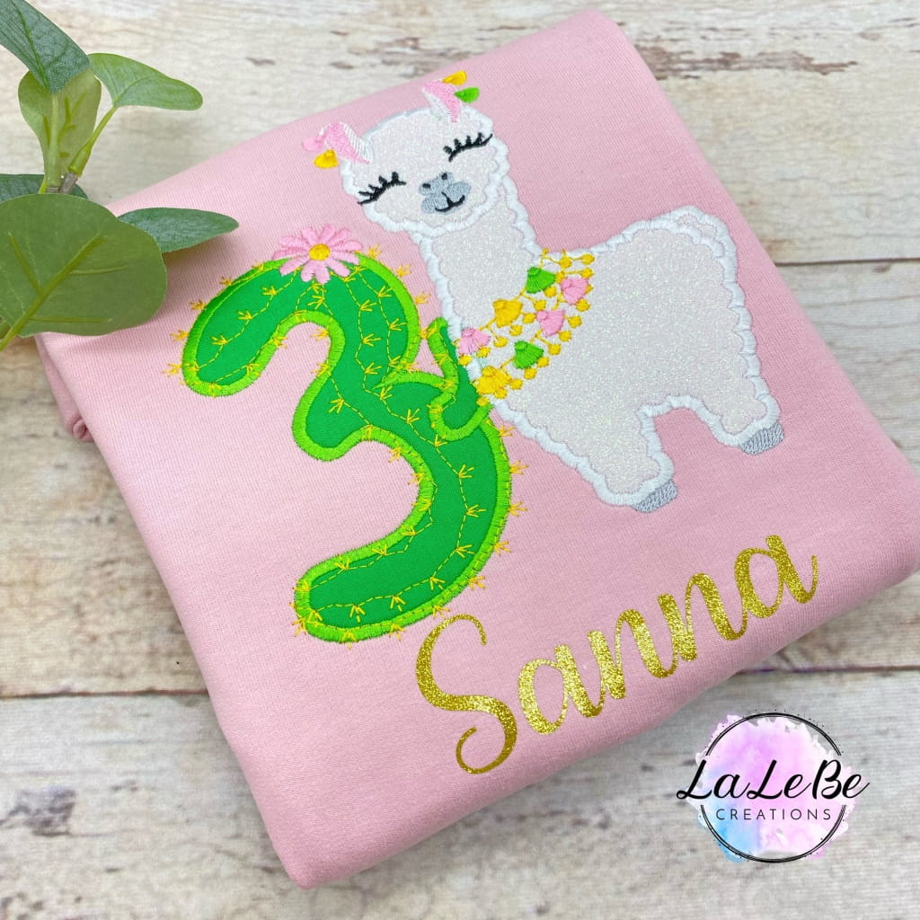Geburtstagsshirt Lama und Kaktus - lalebecreations.de
