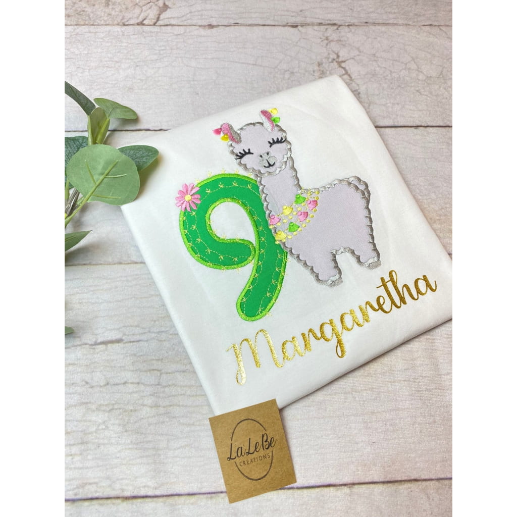 Geburtstagsshirt Lama und Kaktus - lalebecreations.de