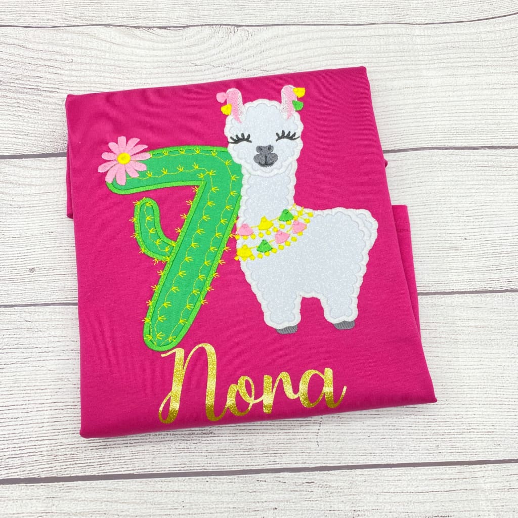 Geburtstagsshirt Lama und Kaktus - lalebecreations.de