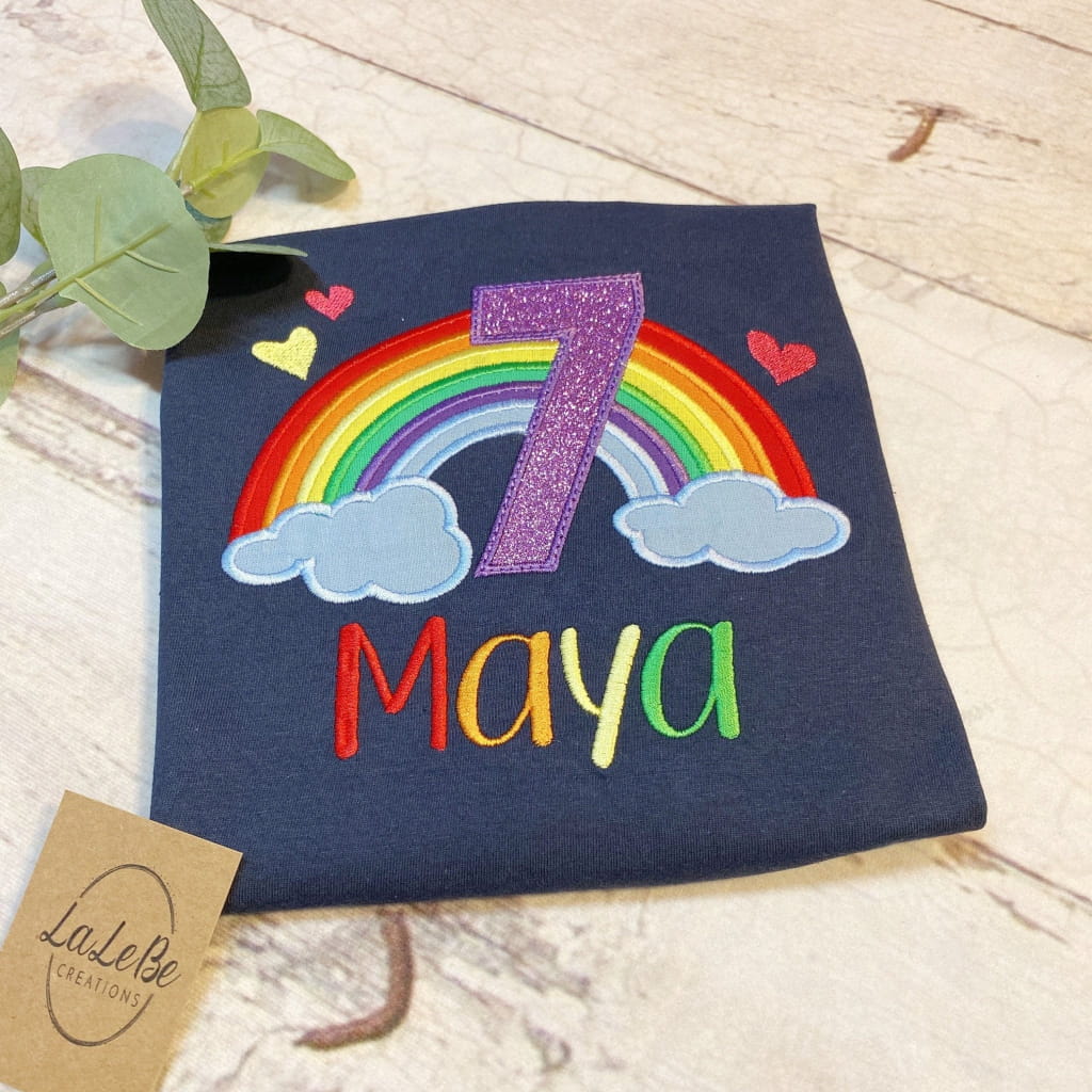 Geburtstagsshirt Regenbogen für Mädchen - lalebecreations.de