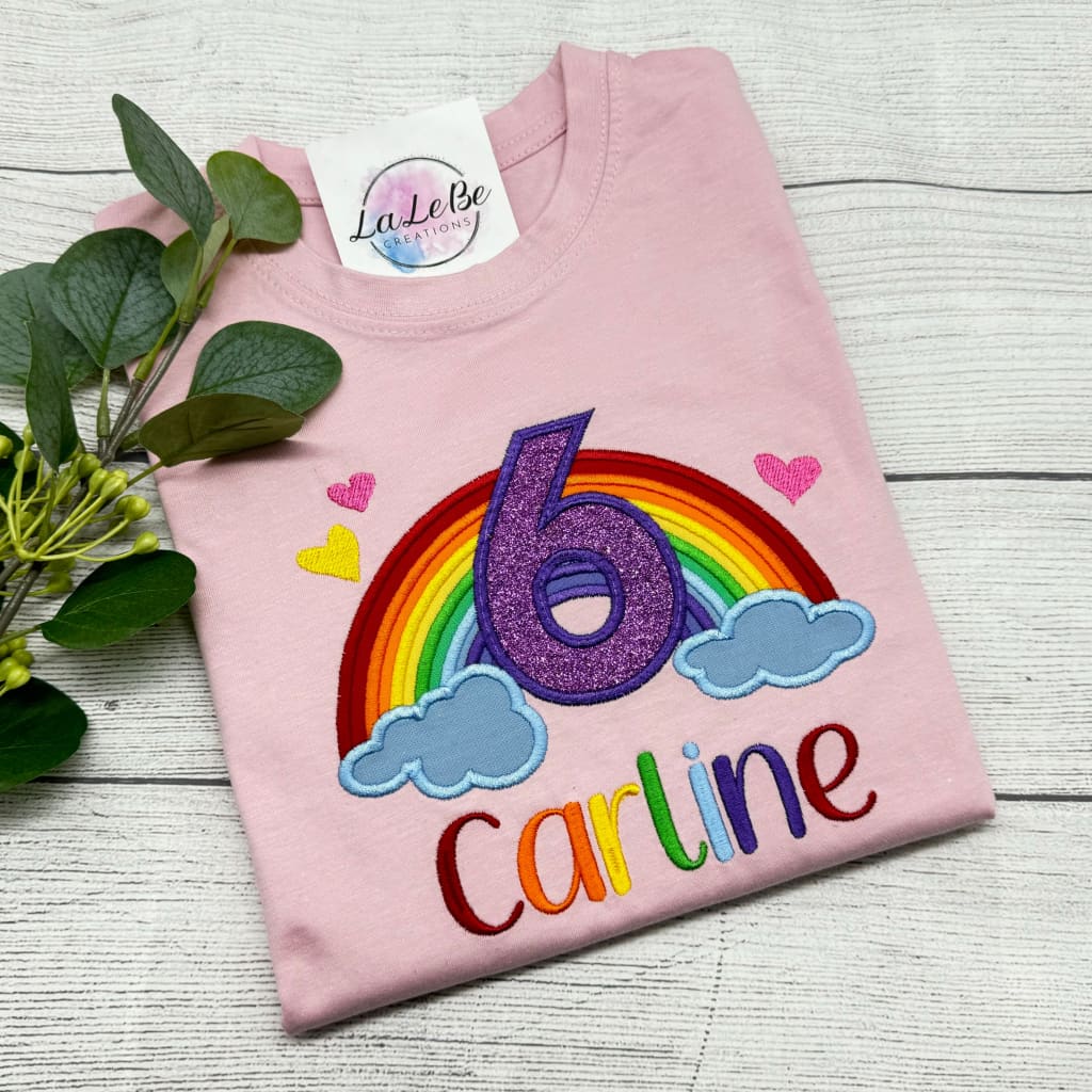 Geburtstagsshirt Regenbogen für Mädchen - lalebecreations.de