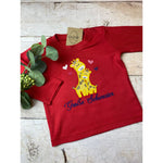 Große Schwester T-Shirt Geschwister - Ankündigungs - T-Shirt mit niedlichem Giraffe Motiv - lalebecreations.de