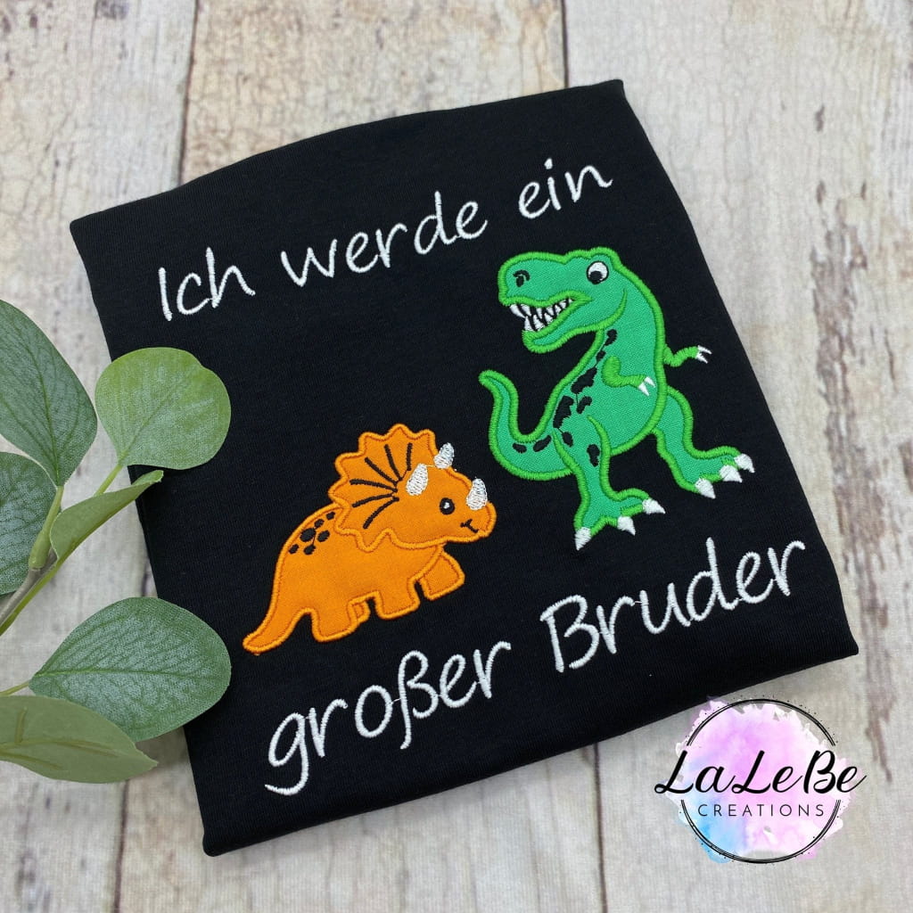 Großer Bruder Dinosaurier T-Shirt Geschwister - Ankündigung - lalebecreations.de