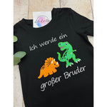 Großer Bruder Dinosaurier T-Shirt Geschwister - Ankündigung - lalebecreations.de
