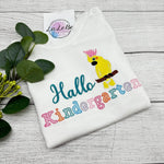 Hallo Kindergarten T-Shirt, personalisiert und mit Kakadu Motiv - lalebecreations.de