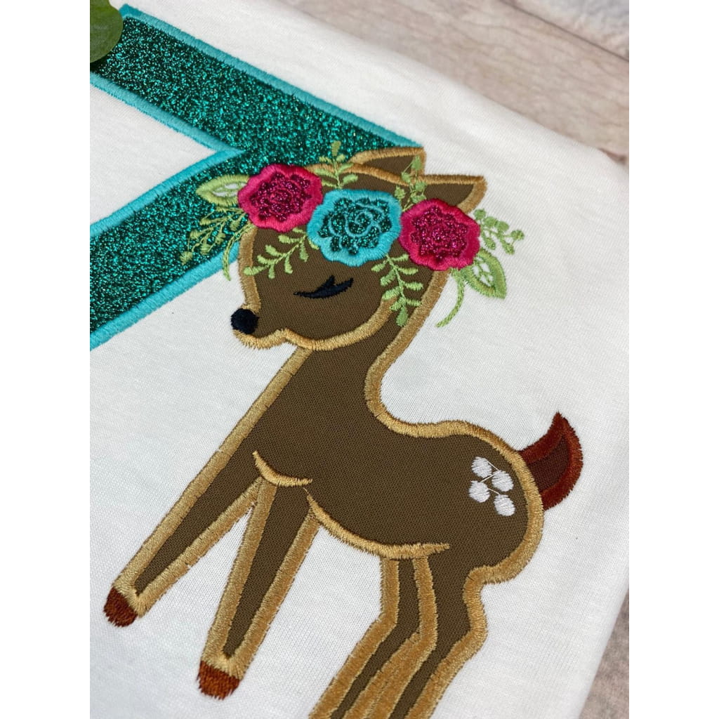 Hirsch Reh Geburtstagsshirt für Mädchen