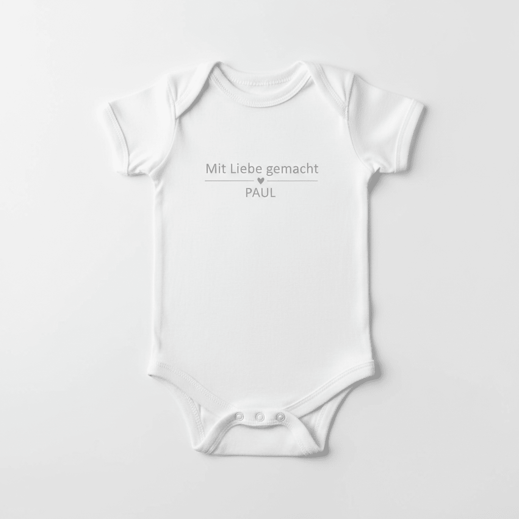 Mit Liebe gemacht - [Name] - Personalisierter Baby Body