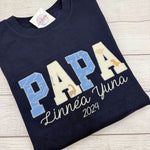 Keepsake Sweatshirt Papa, Familien - Erinnerungssweatshirt, Personalisiert mit Kinderkleidung - lalebecreations.de