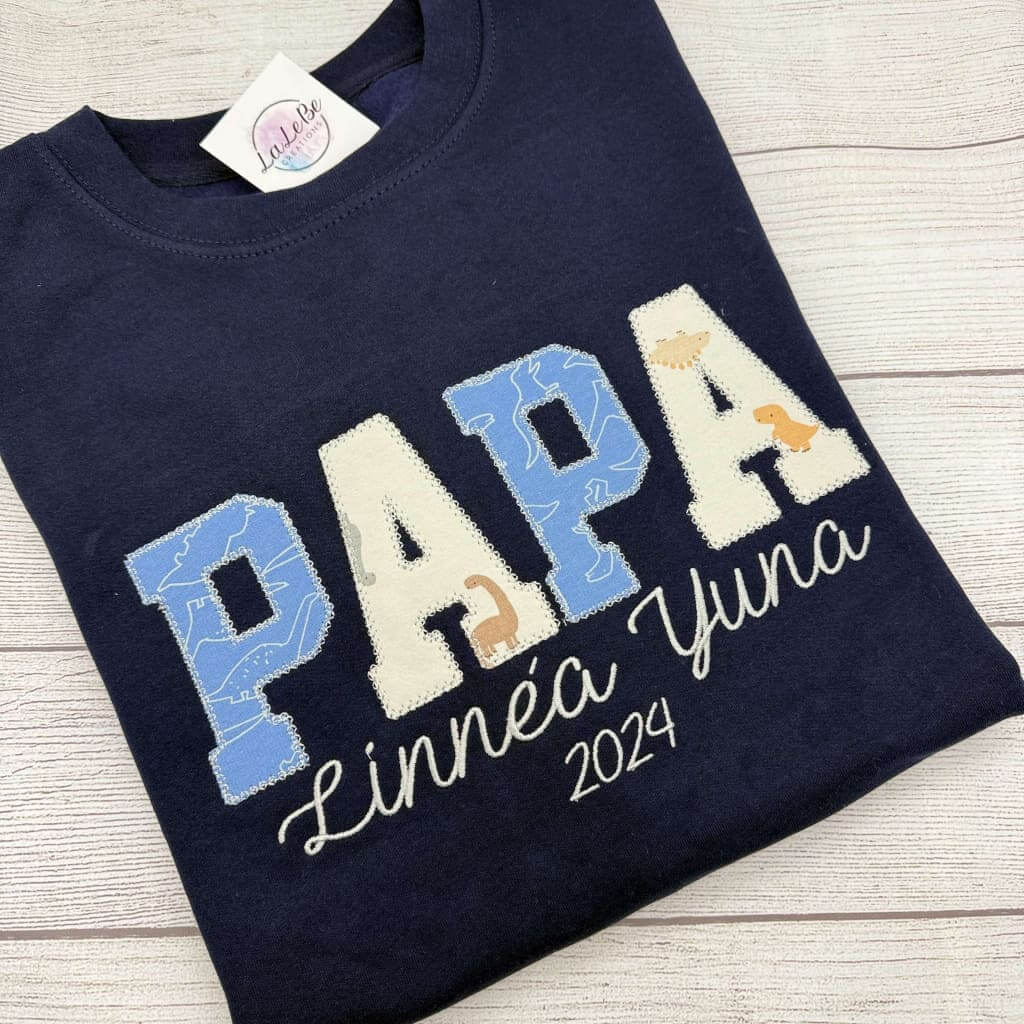 Keepsake Sweatshirt Papa, Familien - Erinnerungssweatshirt, Personalisiert mit Kinderkleidung - lalebecreations.de