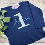Kinder - T-Shirt personalisiert mit Zahl und Name - lalebecreations.de