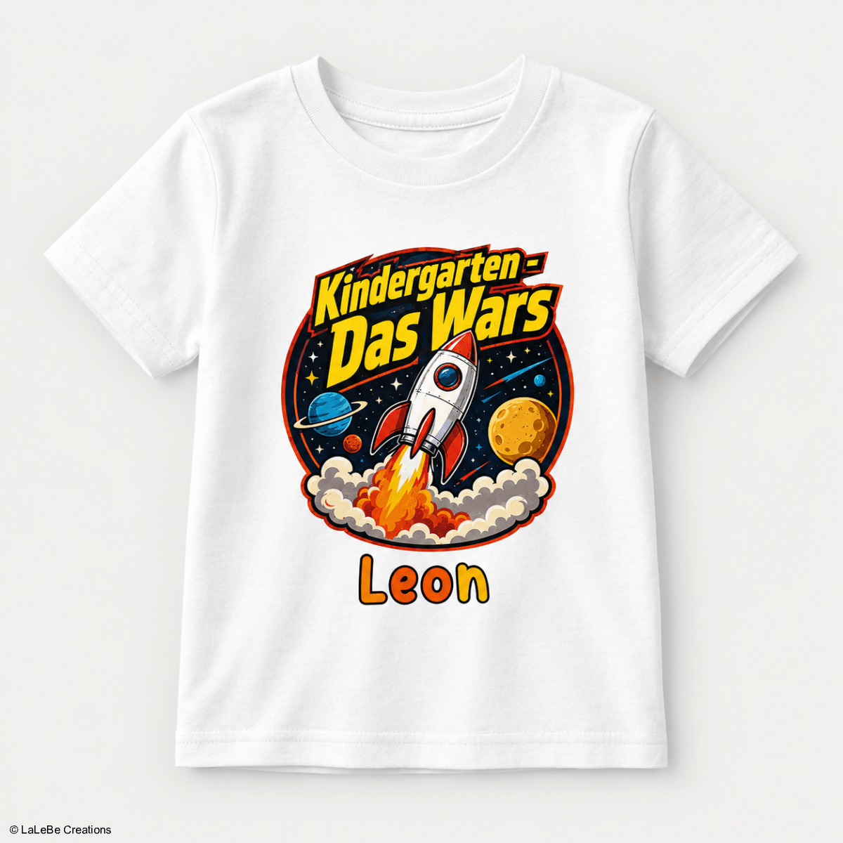 Kindergarten Das Wars T-Shirt personalisiert mit Name – Schulkind Rakete – LaLeBe Creations