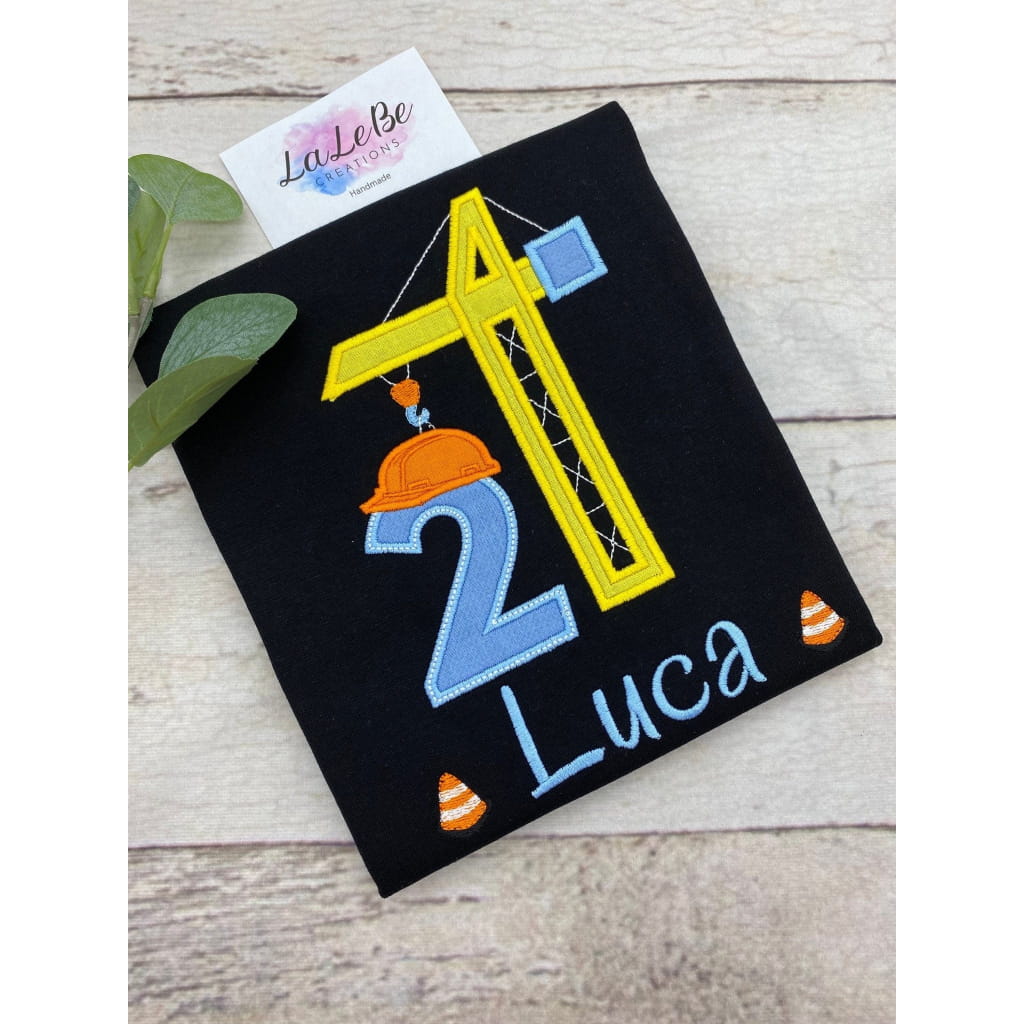 Kindergeburtstagsshirt mit Kran-Motiv