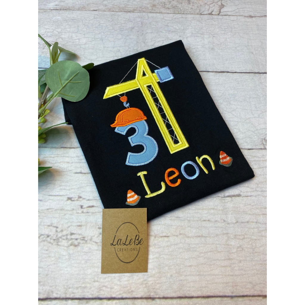 Kindergeburtstagsshirt mit Kran-Motiv