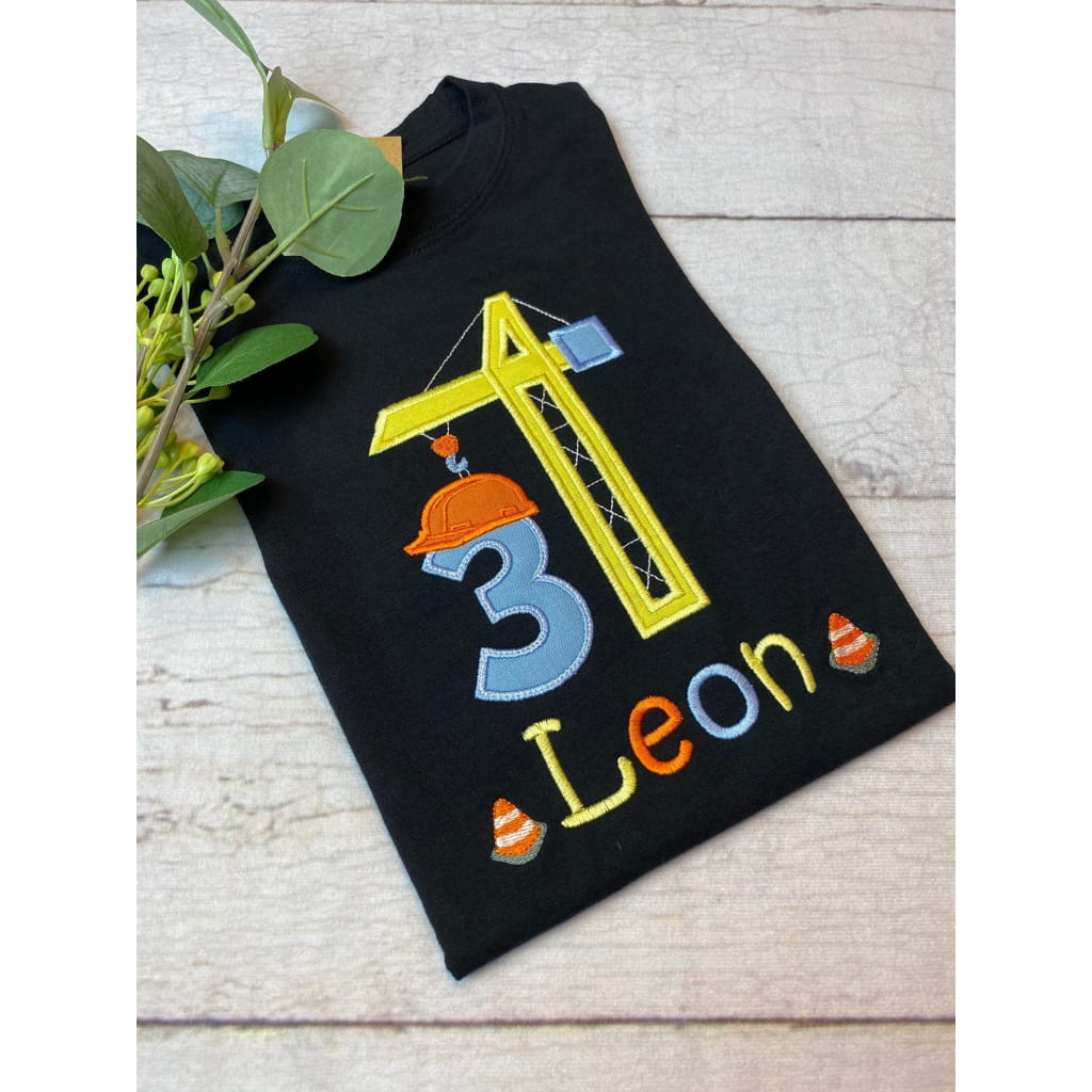 Kindergeburtstagsshirt mit Kran-Motiv