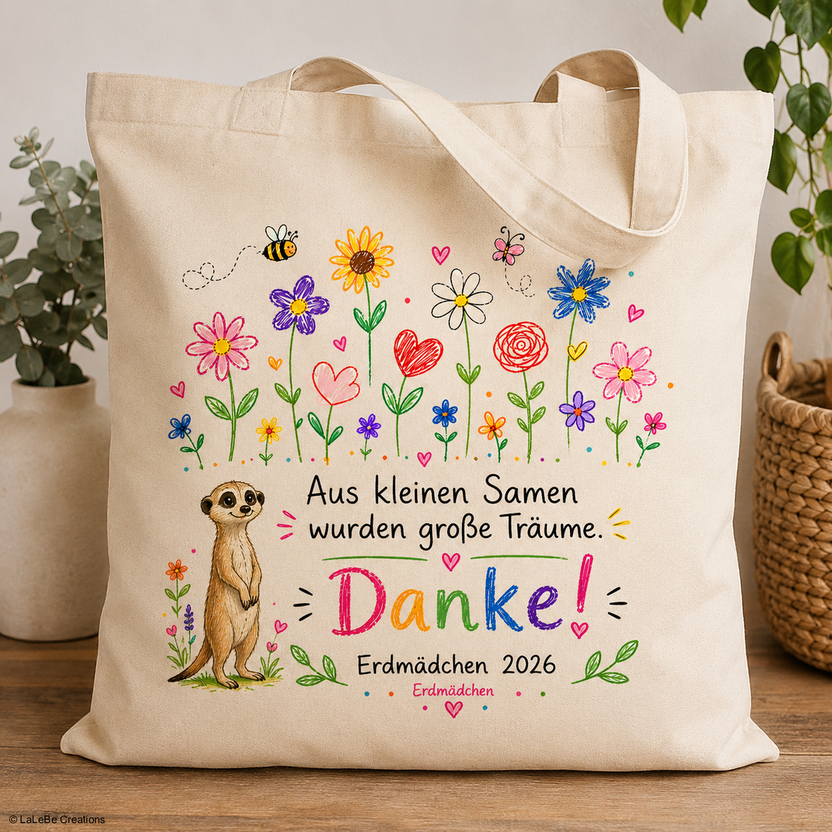 Personalisierte Lehrertasche mit Klassentier – Danke Lehrerin Geschenk – LaLeBe Creations