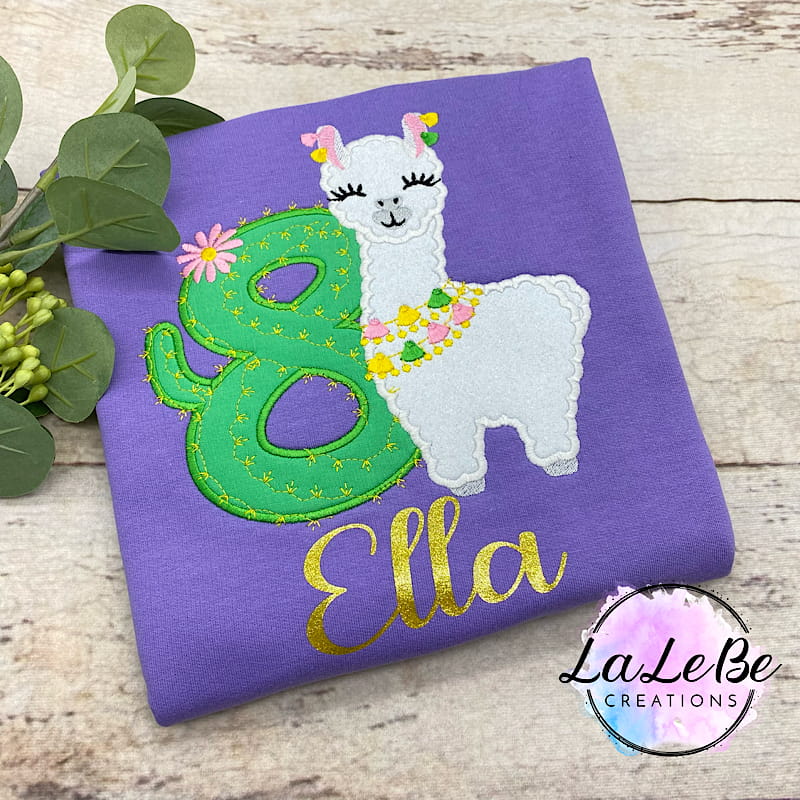 Lama und Kaktus Geburtstagspullover - lalebecreations.de