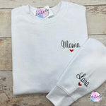 MAMA Sweatshirt mit Stickerei auf dem Ärmel, Mama Papa Partnerlook - lalebecreations.de
