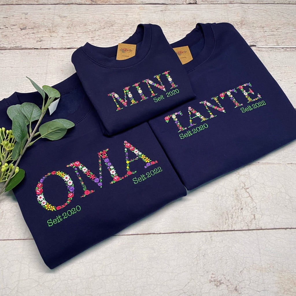 MAMA Sweatshirt personalisiert mit Geburtsjahrgang - lalebecreations.de