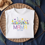 Mama T-Shirt mit Blumenmotiv und Geburtsjahr der Kinder - lalebecreations.de