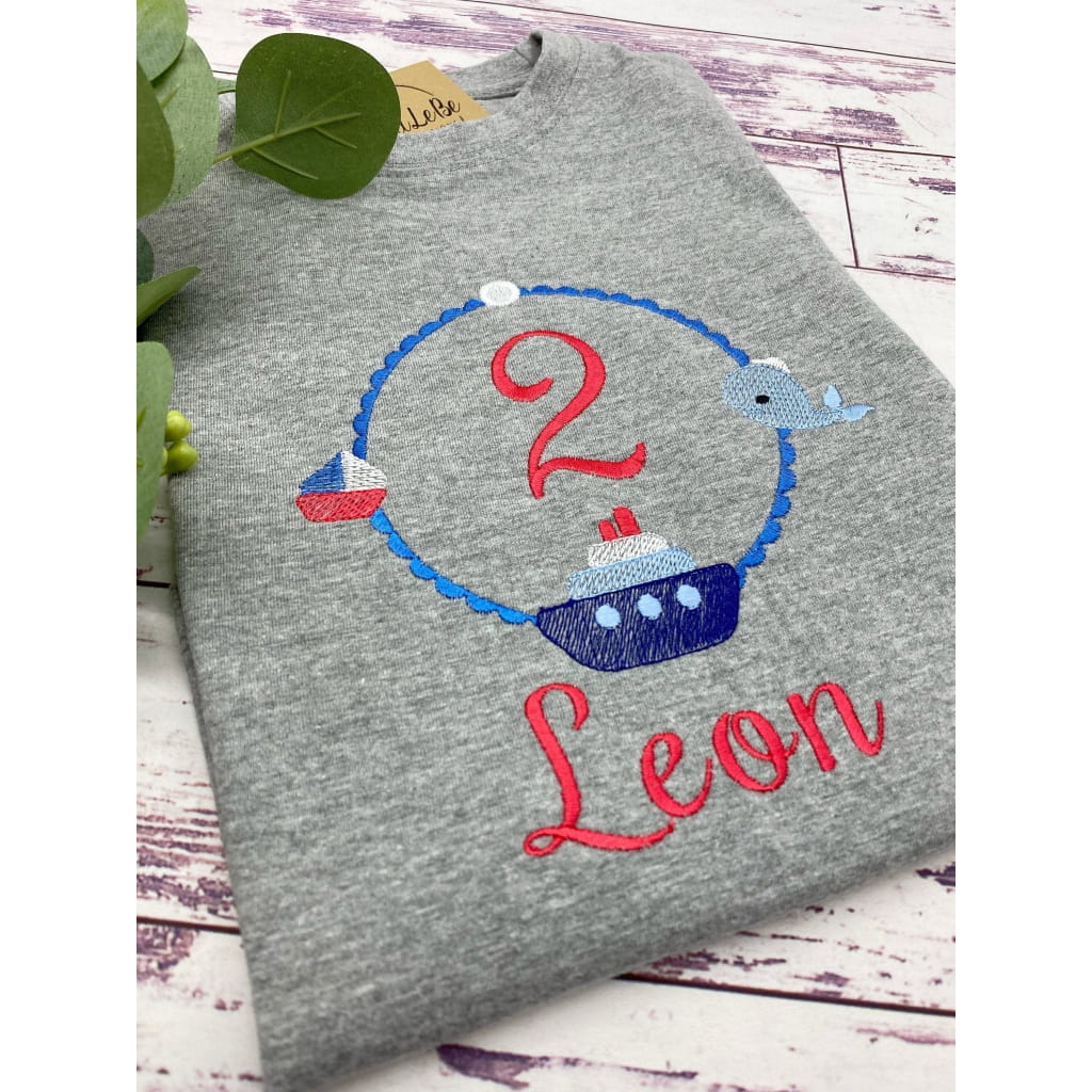 Maritimes Geburtstags-T-Shirt für Kinder - lalebecreations.de