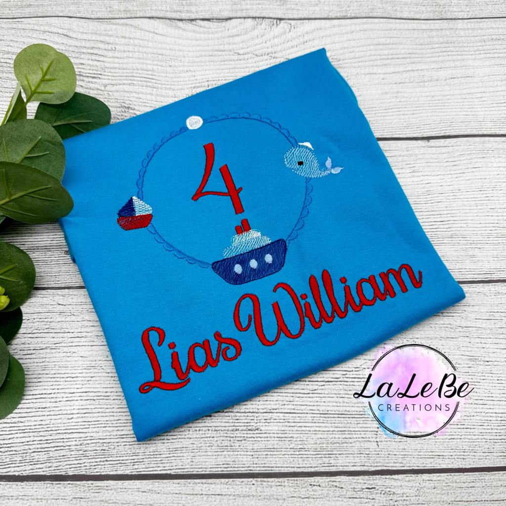 Maritimes Geburtstags-T-Shirt für Kinder - lalebecreations.de
